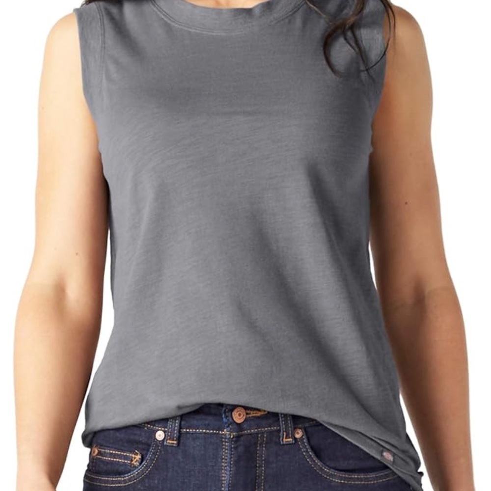 NWT Dickies Women's Muscle Tank Shirt with Full Shoulder Coverage